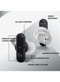 Logitech Logitech G FITS True Wireless Gaming Earbuds, Custom Moulded Fit, LIGHTSPEED + Bluetooth, Four Beamforming Microphones, PC, Mac, PS5, PS4, Mobile, Nintendo Switch - Black  - Image 5