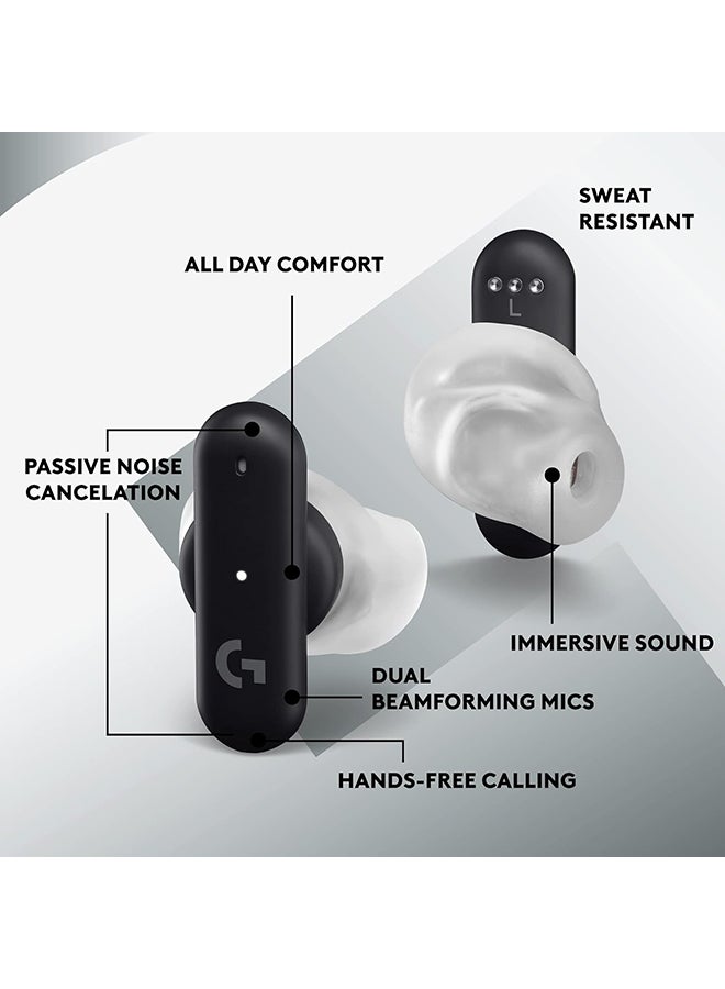 Logitech - Logitech G FITS True Wireless Gaming Earbuds, Custom Moulded Fit, LIGHTSPEED + Bluetooth, Four Beamforming Microphones, PC, Mac, PS5, PS4, Mobile, Nintendo Switch - Black - Image 1