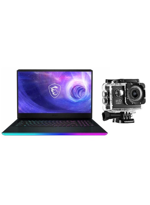 Raider GE76 12UE Gaming Laptop 17.3-Inch FHD Display, Core i7-12700H Processor/32GB RAM/1TB SSD/6GB NVIDIA Geforce RTX 3060 Graphics Card/Windows 11 With FREE Sports Action Camera English Titanium Blue