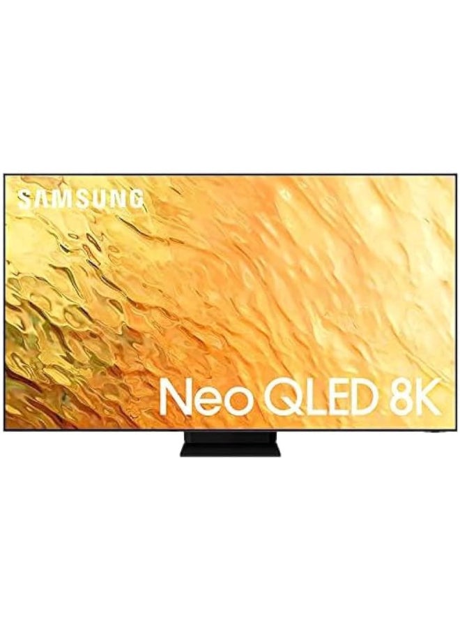 تلفزيون Neo QLED 8K AI مقاس 75 بوصة من الفولاذ المقاوم للصدأ Quantum HDR 32x Dolby Atmos Audio Smart Hub مع 8 مكبرات صوت ومكبر صوت صغير LED مدمج - موديل (2024) QA75QN800DUXSA أسود 