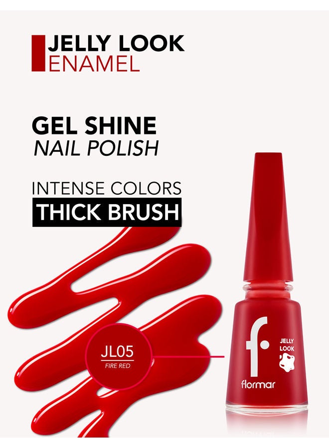 flormar Jelly Look Nail Enamel 05 Fire Red  - Image 4