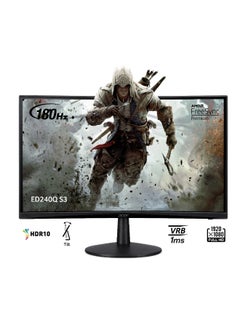 Nitro "ED240Q S3" Curved Gaming Monitor 23.6" Inch FHD (1920x1080) VA Panel Technology, HDR10, 180Hz Refresh Rate, UpTo 1ms Response Time, AMD FreeSync Premium technology & Built-in Speakers Black