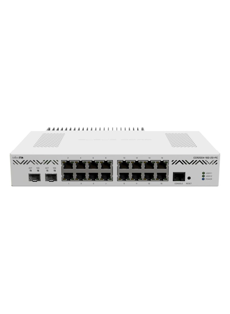 Mikrotik - Cloud Core Router + With RouterOS L6 license (EU) (CCR2004-16G-2S+) White - Image 1
