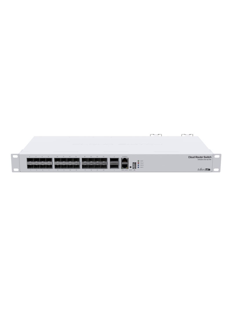 مايكروتك - مفتاح راوتر سحابي 326-24S+2Q+RM مع حاوية تثبيت على حامل RouterOS L5 1U CRS326-24S+2Q+RM - Image 1