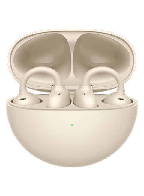 FreeClip Wireless Earphones, Bluetooth Earbuds, Futuristic Aesthetic Design, Feather-Like Wearing, Open-Ear Listening, Long Battery Life, iOS And Android Beige