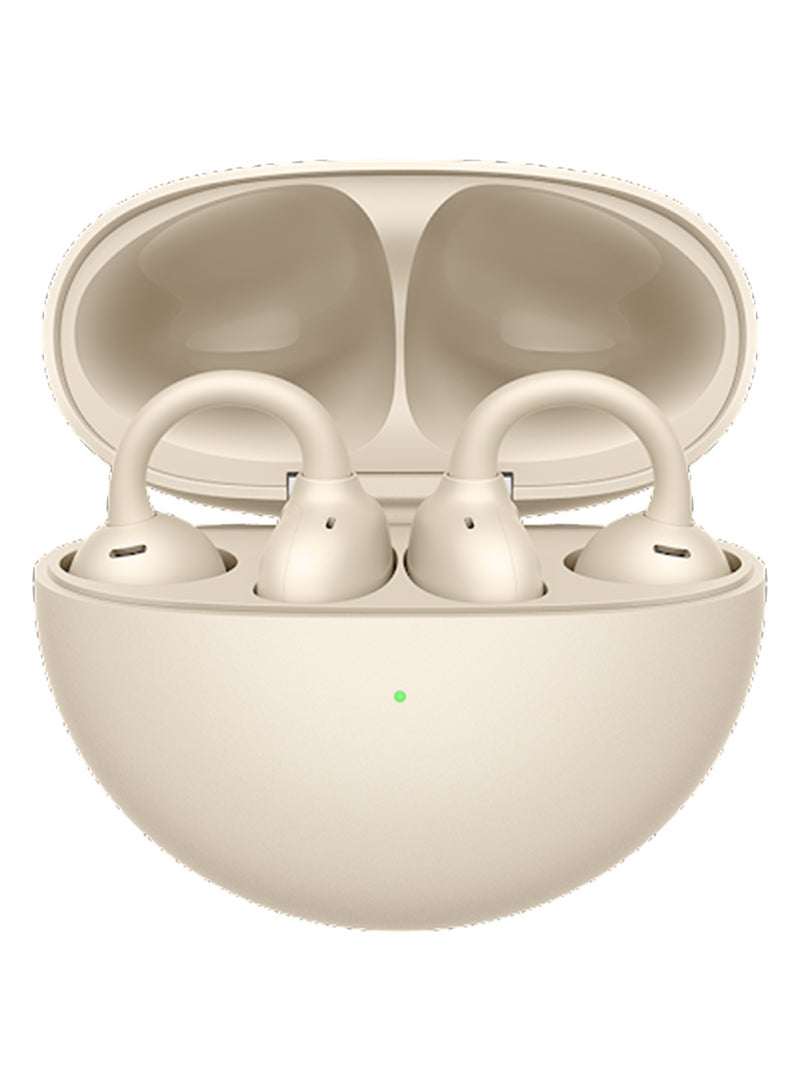 HUAWEI FreeClip Wireless Earphones, Bluetooth Earbuds, Futuristic Aesthetic Design, Feather-Like Wearing, Open-Ear Listening, Long Battery Life, iOS And Android Beige - Image 1