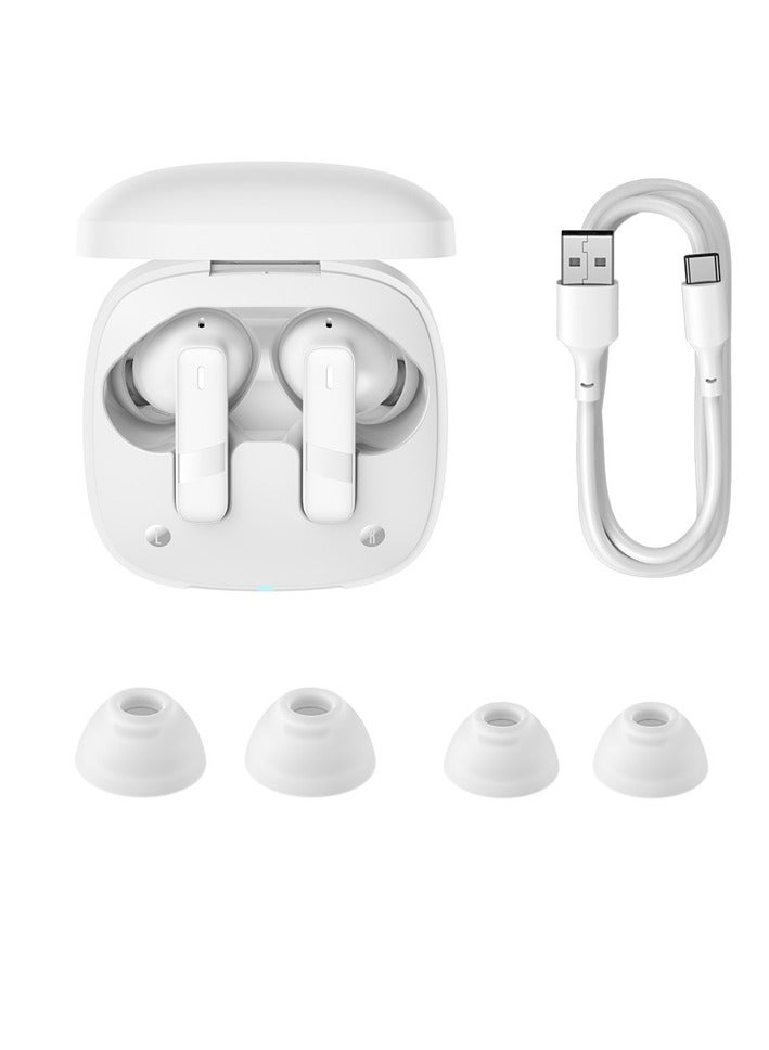Wireless Earbuds Bluetooth Headphones 5.3 Bass Stereo Earphones 33H Playtime Bluetooth Earbud with Environmental Noise Cancellation Mic IPX5 Waterproof Earbuds For iOS And Android Devices White