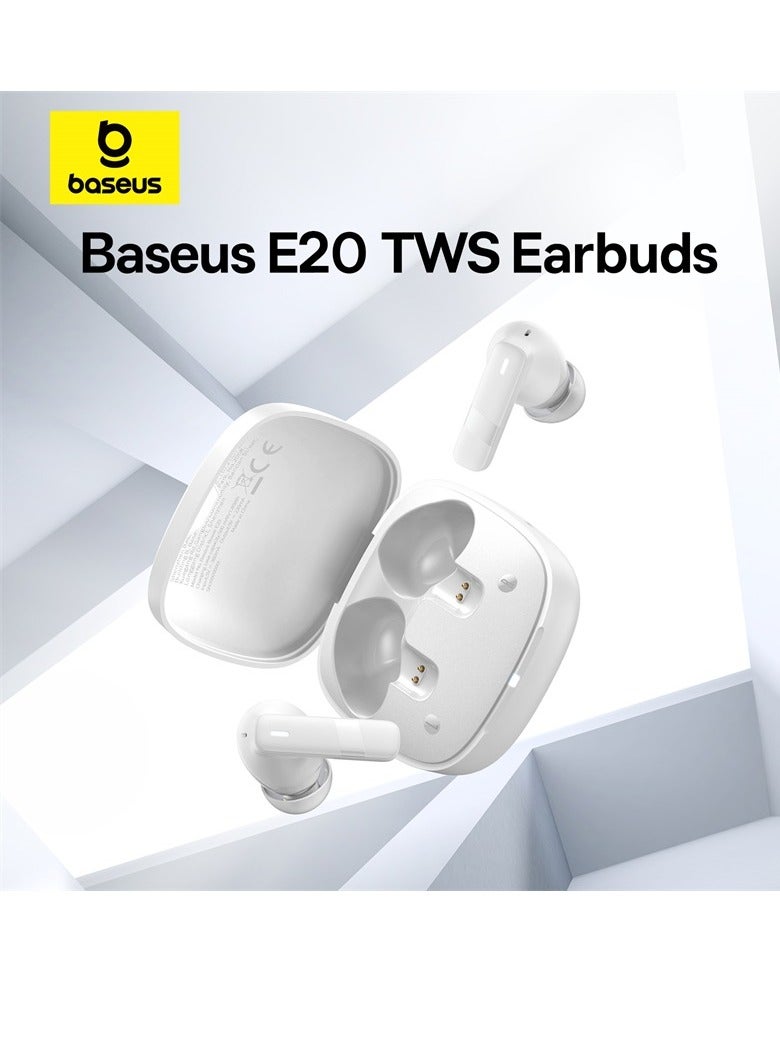 Baseus Wireless Earbuds Bluetooth Headphones 5.3 Bass Stereo Earphones 33H Playtime Bluetooth Earbud with Environmental Noise Cancellation Mic IPX5 Waterproof Earbuds For iOS And Android Devices White  - Image 2