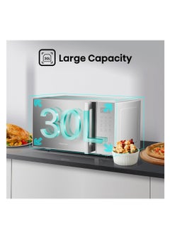 Hisense 30L Microwave Oven, 11-levels of Power, Preset Programmes, Time & Weight Defrost, LED Display, Cooking End Signal, Large Capacity 30 L 900 W H30MOMS9H Silver  - Image 4