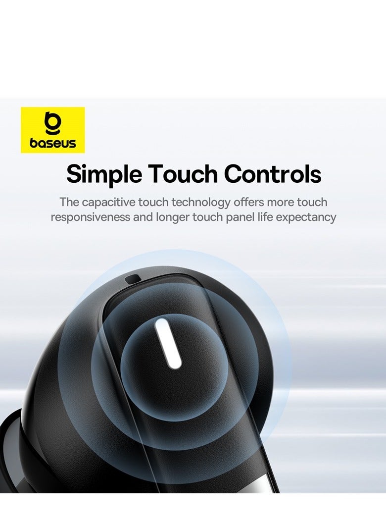 Baseus - Wireless Earbuds Bluetooth Headphones 5.3 Bass Stereo Earphones 33H Playtime Bluetooth Earbud With Environmental Noise Cancellation Mic IPX5 Waterproof Earbuds For iOS And Android Devices Black - Image 1