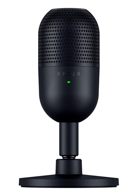 Razer Seiren V3 Mini USB Microphone, Condenser Mic, Supercardioid Pickup Pattern, Tap-to-Mute Sensor with LED Indicator, Shock Absorber, Ultra Compact, PC, Discord, OBS Studio, XSplit - Black