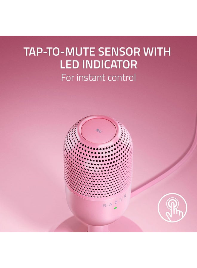 RAZER - Razer Seiren V3 Mini USB Microphone, Condenser Mic, Supercardioid Pickup Pattern, Tap-to-Mute Sensor with LED Indicator, Shock Absorber, Ultra Compact, PC, Discord, OBS Studio, XSplit - Quartz - Image 1