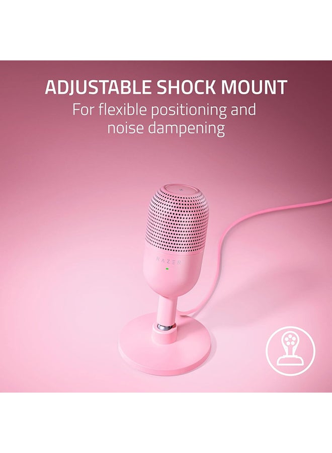 RAZER - Razer Seiren V3 Mini USB Microphone, Condenser Mic, Supercardioid Pickup Pattern, Tap-to-Mute Sensor with LED Indicator, Shock Absorber, Ultra Compact, PC, Discord, OBS Studio, XSplit - Quartz - Image 1
