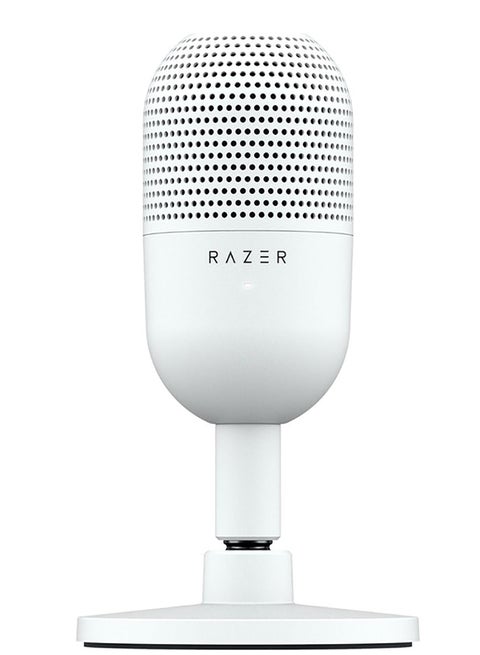 Razer Seiren V3 Mini USB Microphone, Condenser Mic, Supercardioid Pickup Pattern, Tap-to-Mute Sensor with LED Indicator, Shock Absorber, Ultra Compact, PC, Discord, OBS Studio, XSplit - White
