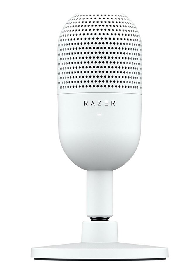 RAZER Razer Seiren V3 Mini USB Microphone, Condenser Mic, Supercardioid Pickup Pattern, Tap-to-Mute Sensor with LED Indicator, Shock Absorber, Ultra Compact, PC, Discord, OBS Studio, XSplit - White  - Image 1