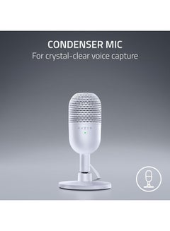 RAZER Razer Seiren V3 Mini USB Microphone, Condenser Mic, Supercardioid Pickup Pattern, Tap-to-Mute Sensor with LED Indicator, Shock Absorber, Ultra Compact, PC, Discord, OBS Studio, XSplit - White  - Image 2
