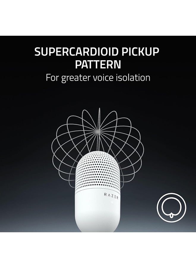 RAZER Razer Seiren V3 Mini USB Microphone, Condenser Mic, Supercardioid Pickup Pattern, Tap-to-Mute Sensor with LED Indicator, Shock Absorber, Ultra Compact, PC, Discord, OBS Studio, XSplit - White  - Image 3