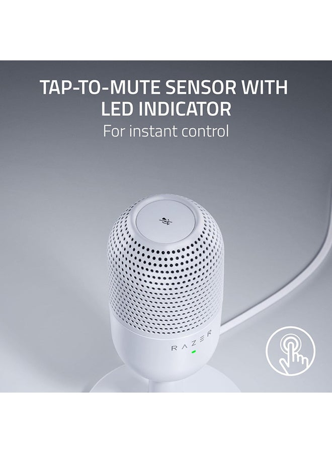 RAZER Razer Seiren V3 Mini USB Microphone, Condenser Mic, Supercardioid Pickup Pattern, Tap-to-Mute Sensor with LED Indicator, Shock Absorber, Ultra Compact, PC, Discord, OBS Studio, XSplit - White  - Image 4