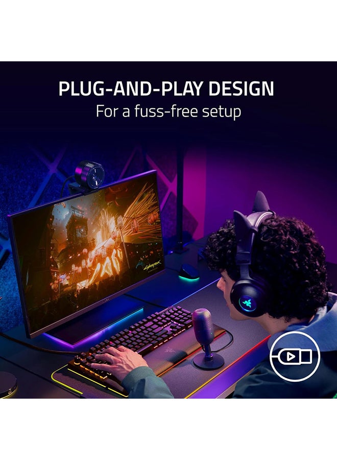 RAZER - Razer Seiren V3 Mini USB Microphone, Condenser Mic, Supercardioid Pickup Pattern, Tap-to-Mute Sensor with LED Indicator, Shock Absorber, Ultra Compact, PC, Discord, OBS Studio, XSplit - White - Image 1