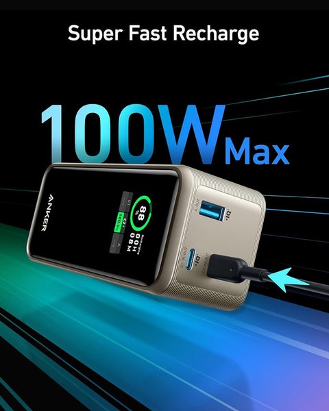 20000 mAh Prime Power Bank, 20,000mAh Portable Charger with 200W Output, Smart Digital Display, 2 USB-C and 1 USB-A Port Compatible with MacBook Pro/Air, iPhone 16/15/14 Series, Samsung, Huaiwei, Dell Gold