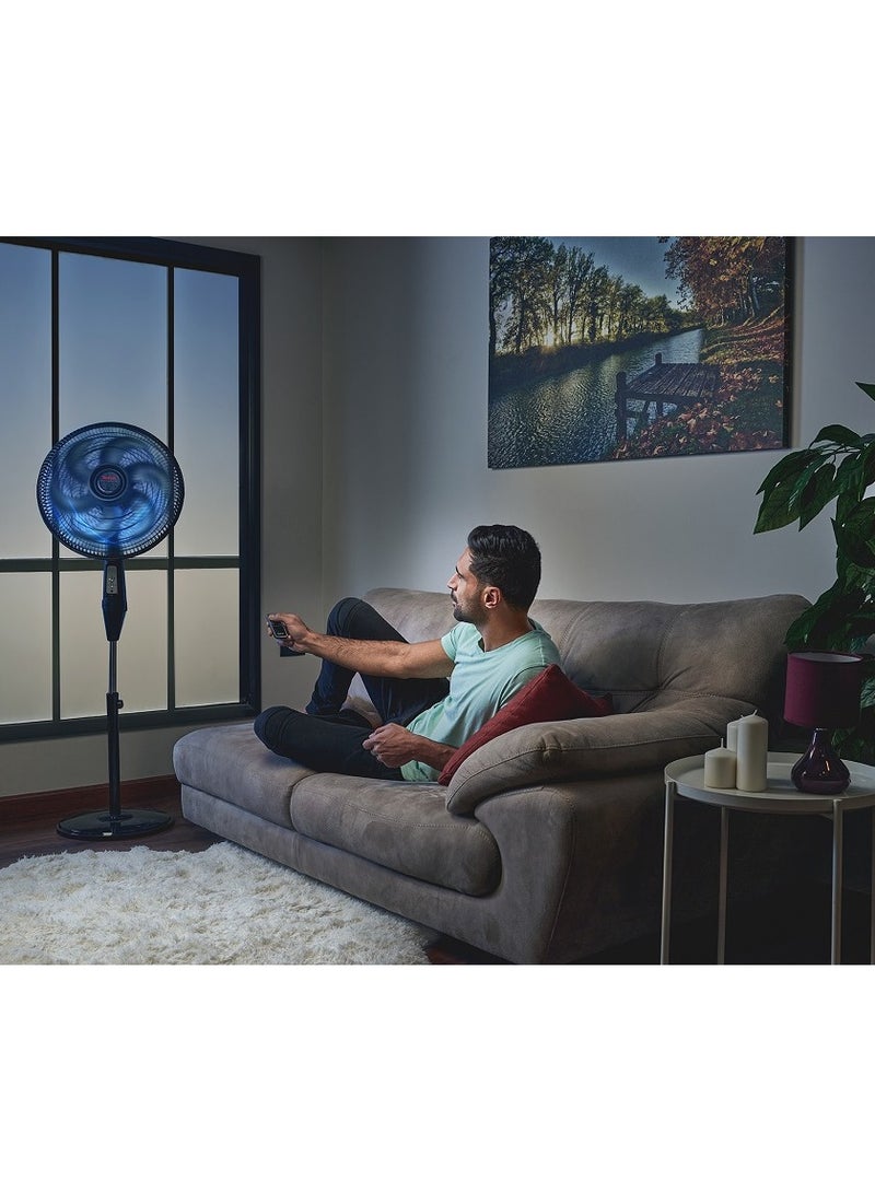 Tefal - Silence Force Stand Fan - 16 Inches - 3 Speeds - Remote Control 100 m³ 75 W VG4130EE Black - Image 1