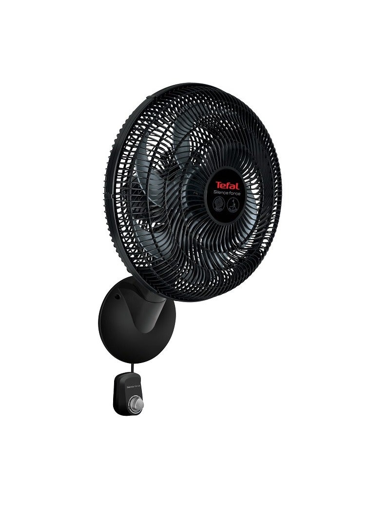 Tefal - Silence Force Wall Fan - 16 Inches - 3 Speeds - Mechanical Control 100 m³ 75 W VG4150EE Black - Image 1