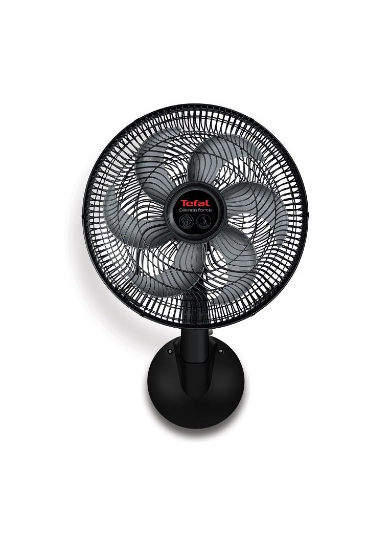 Tefal - Silence Force Wall Fan - 16 Inches - 3 Speeds - Mechanical Control 100 m³ 75 W VG4150EE Black - Image 1