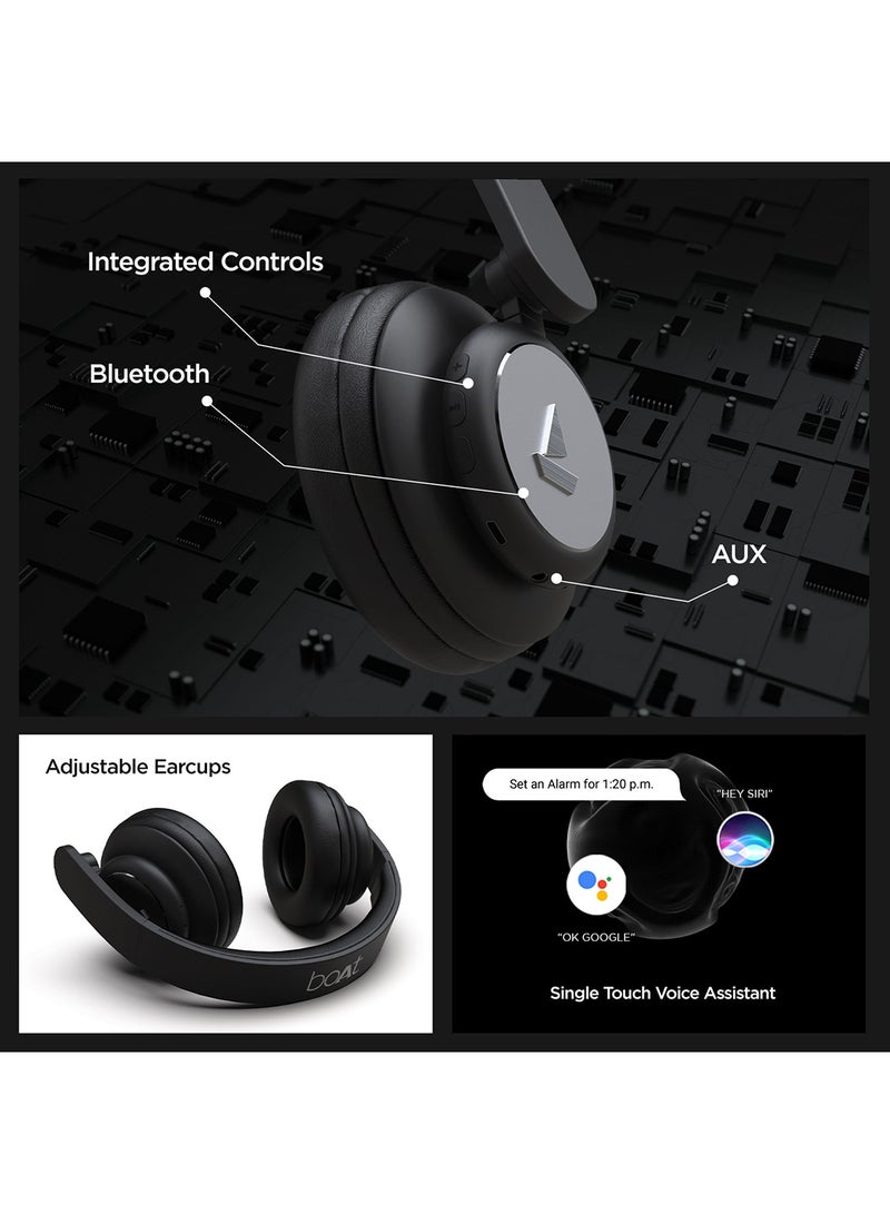 boAt - Rockerz 450 Bluetooth On Ear Headphones With Mic, Upto 15 Hours Playback, 40MM Drivers, Padded Ear Cushions, Integrated Controls And Dual Modes Luscious Black - Image 1