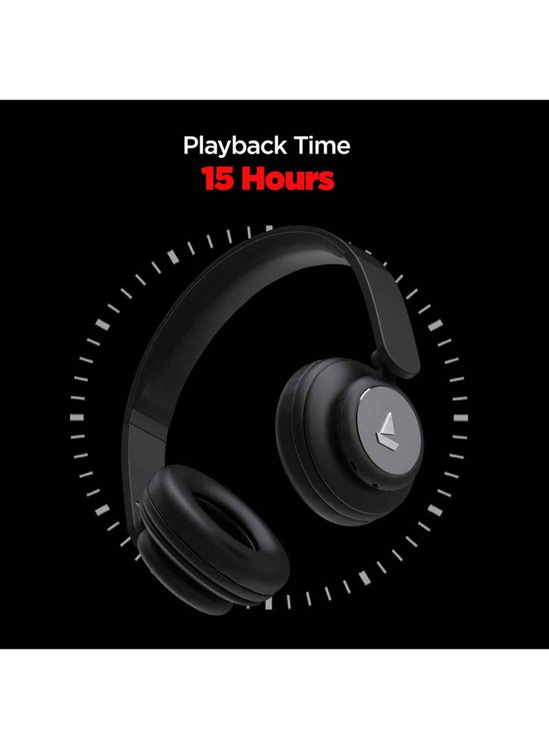 boAt - Rockerz 450 Bluetooth On Ear Headphones With Mic, Upto 15 Hours Playback, 40MM Drivers, Padded Ear Cushions, Integrated Controls And Dual Modes Luscious Black - Image 1