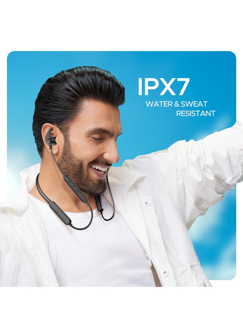 boAt - Rockerz 255 Pro+ Bluetooth In Ear NeckbAnd With Upto 60 Hours Playback, ASAP Charge, IPX7, Dual PairIng And Bluetooth v5.2 Active Black - Image 1