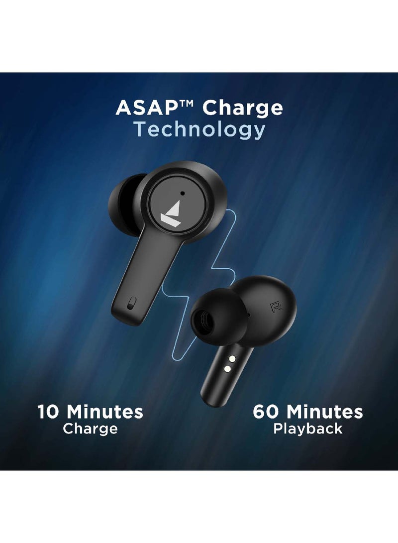 boAt - Airdopes 411ANC With upto 17.5 Hours Playback And ASAP Charge Bluetooth Headset Black Storm - Image 1