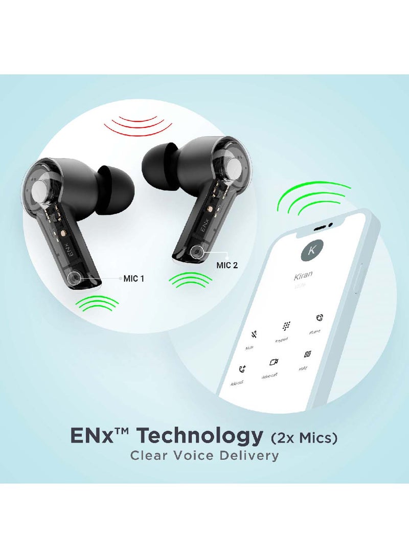 boAt - Airdopes 411ANC With upto 17.5 Hours Playback And ASAP Charge Bluetooth Headset Black Storm - Image 1
