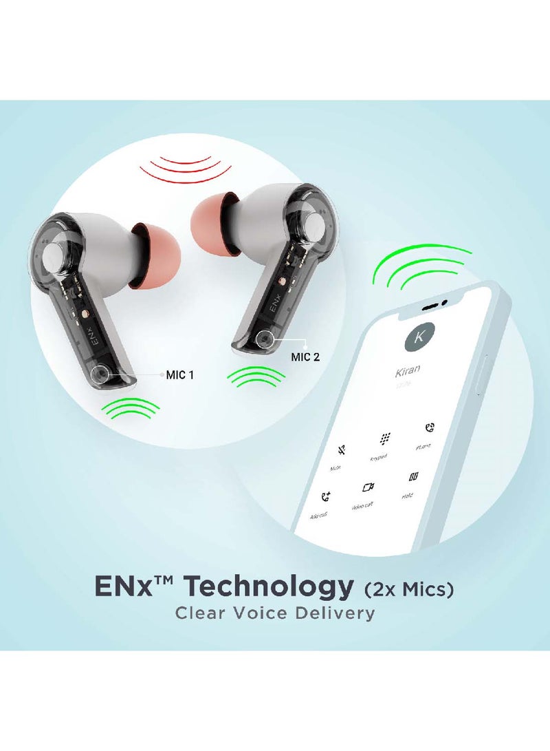 boAt - Airdopes 411ANC With upto 17.5 Hours Playback And ASAP Charge Bluetooth Headset Grey Hurricane - Image 1