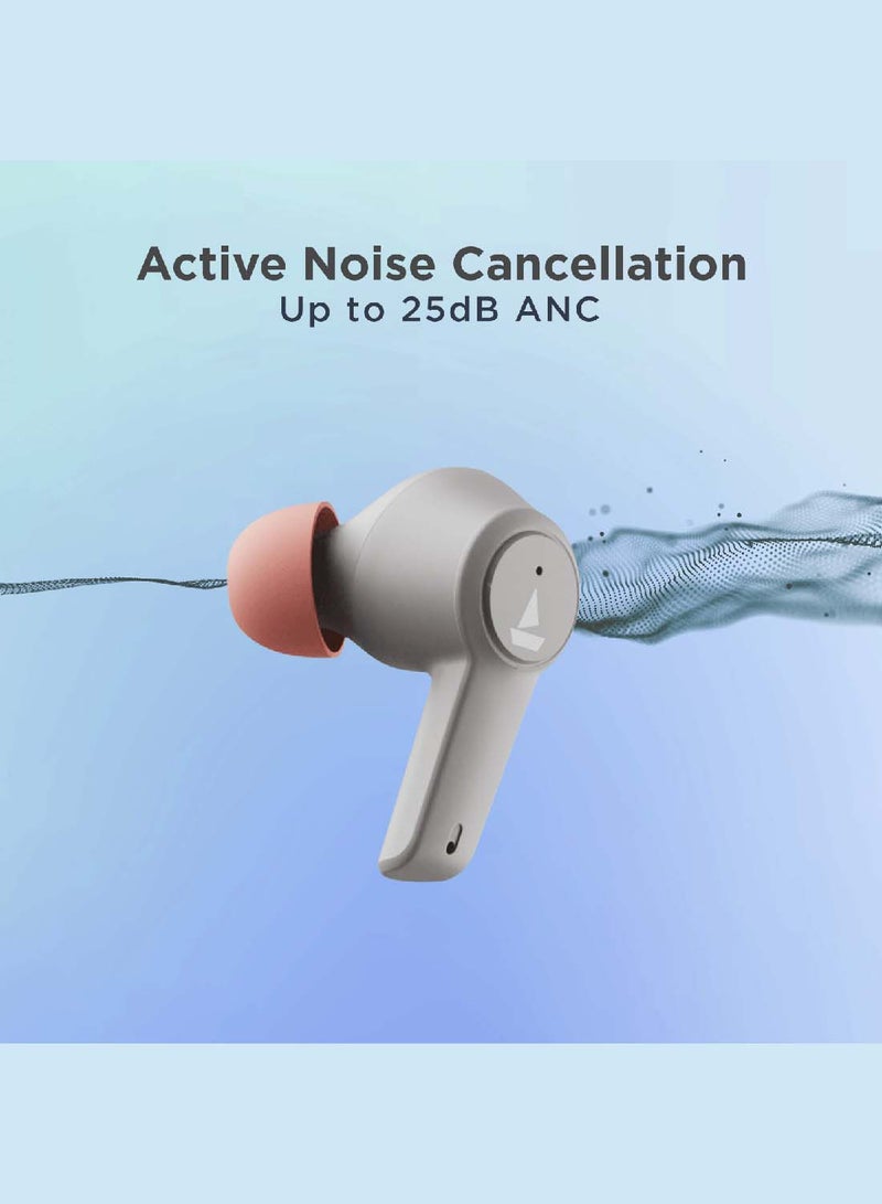 boAt - Airdopes 411ANC With upto 17.5 Hours Playback And ASAP Charge Bluetooth Headset Grey Hurricane - Image 1