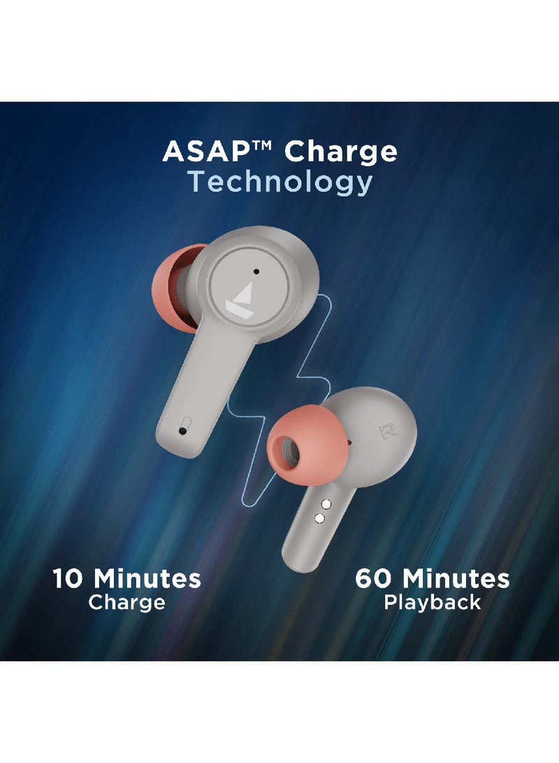 boAt - Airdopes 411ANC With upto 17.5 Hours Playback And ASAP Charge Bluetooth Headset Grey Hurricane - Image 1