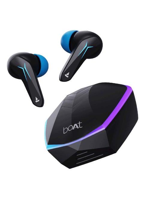 Immortal 121 TWS Earbuds With Beast Mode(40ms Low Latency) For GamIng, 40H Playtime, BlazIng LEDs, Quad Mics ENx Signature Sound, ASAP Charge Black Sabre