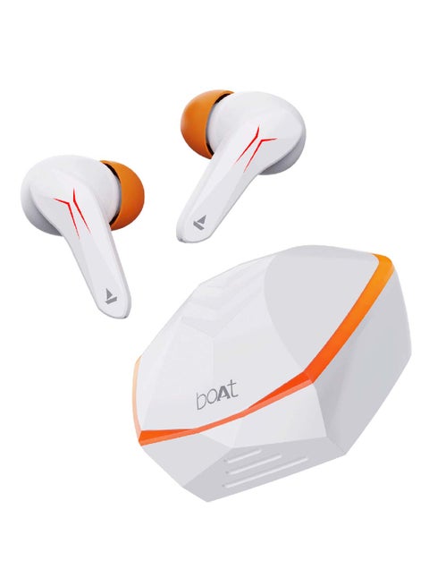 Immortal 121 TWS Earbuds With Beast Mode(40ms Low Latency) For GamIng, 40H Playtime, BlazIng LEDs, Quad Mics ENx Signature Sound, ASAP Charge White Sabre