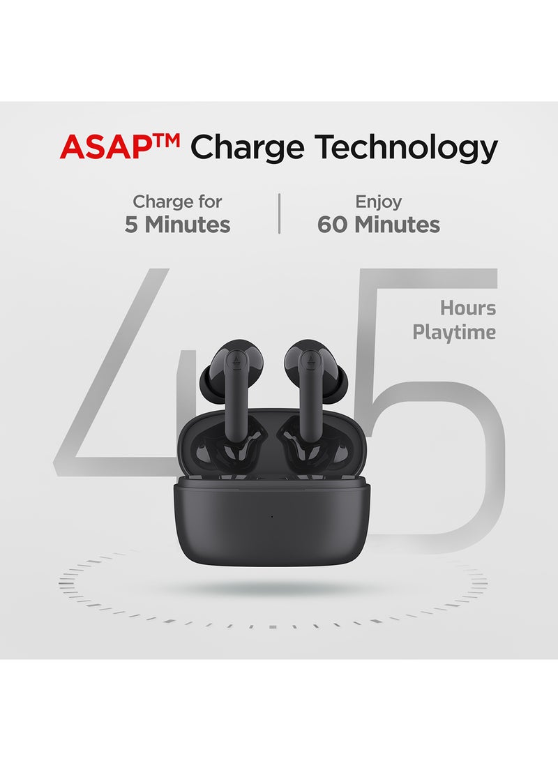 boAt - Airdopes 131 PRO With 11mm Drivers, 45Hrs Playback,ASAP Charge & Quad Mic Enx Active Black - Image 1