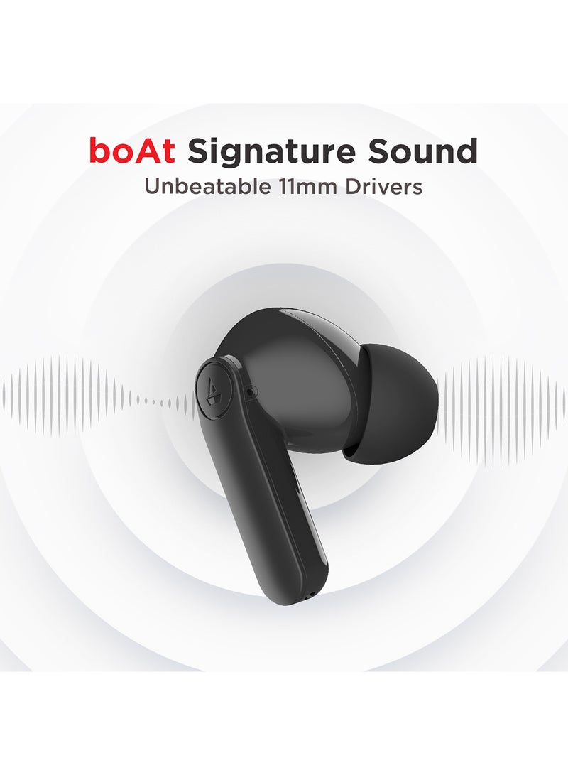 boAt - Airdopes 131 PRO With 11mm Drivers, 45Hrs Playback,ASAP Charge & Quad Mic Enx Active Black - Image 1