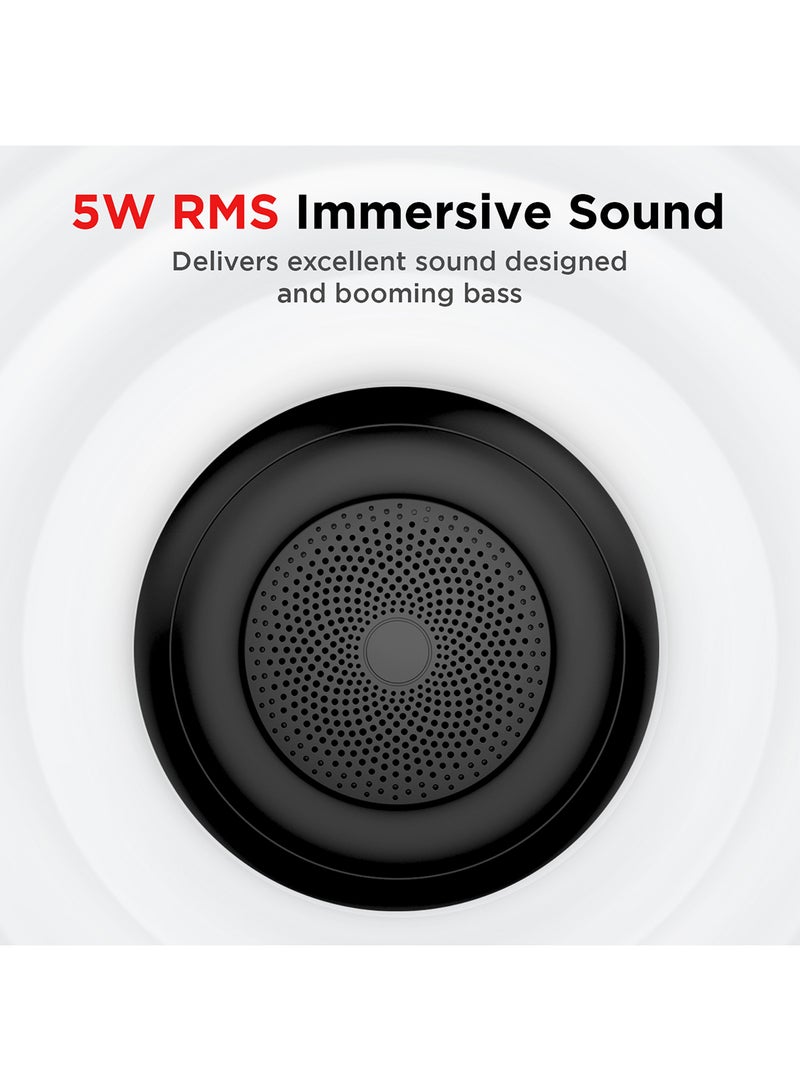 boAt - Stone 135 Portable Wireless Speaker With 5W RMS Immersive Sound,IPX4 Water Resistance, True Wireless Feature, Up To 11H Total Playtime, Multi-Connectivity Modes With Type C Charging Active Black - Image 1