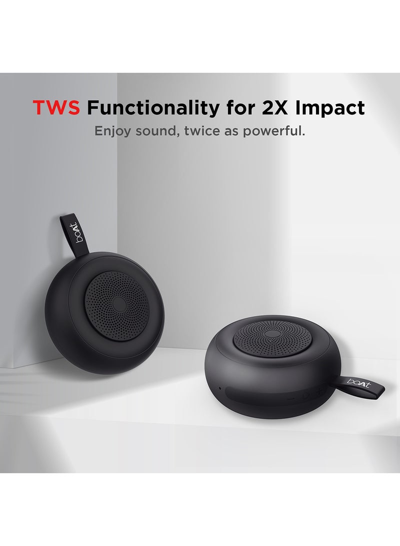 boAt - Stone 135 Portable Wireless Speaker With 5W RMS Immersive Sound,IPX4 Water Resistance, True Wireless Feature, Up To 11H Total Playtime, Multi-Connectivity Modes With Type C Charging Active Black - Image 1