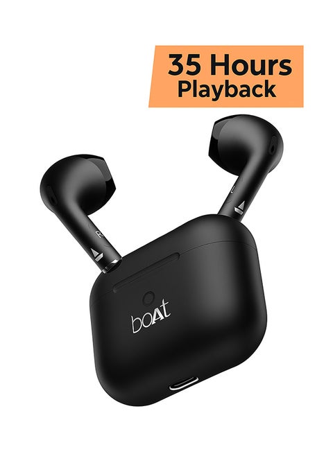 Airdopes Alpha With 35 HRS Playback, 13mm Drivers, Dual Mics ENx & Beast Mode Jet Black