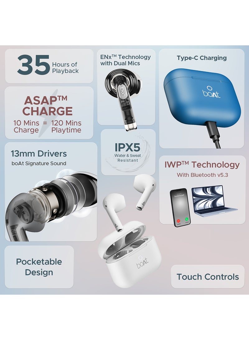 بوات Airdopes Alpha مع تشغيل لمدة 35 ساعة، ومشغلات مقاس 13 مم، وميكروفونات مزدوجة ENx ووضع Beast Mode - Image 3