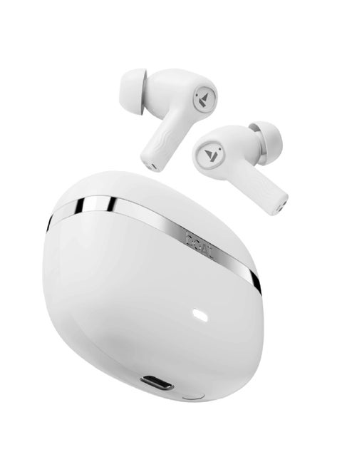Nirvana Ion TWS Earbuds With 120 HRS Playback(24hrs/Charge), Crystal Bionic Sound With Dual EQ Modes, Quad Mics ENx Technology, Low Latency(60ms), In Ear Detection Ivory White