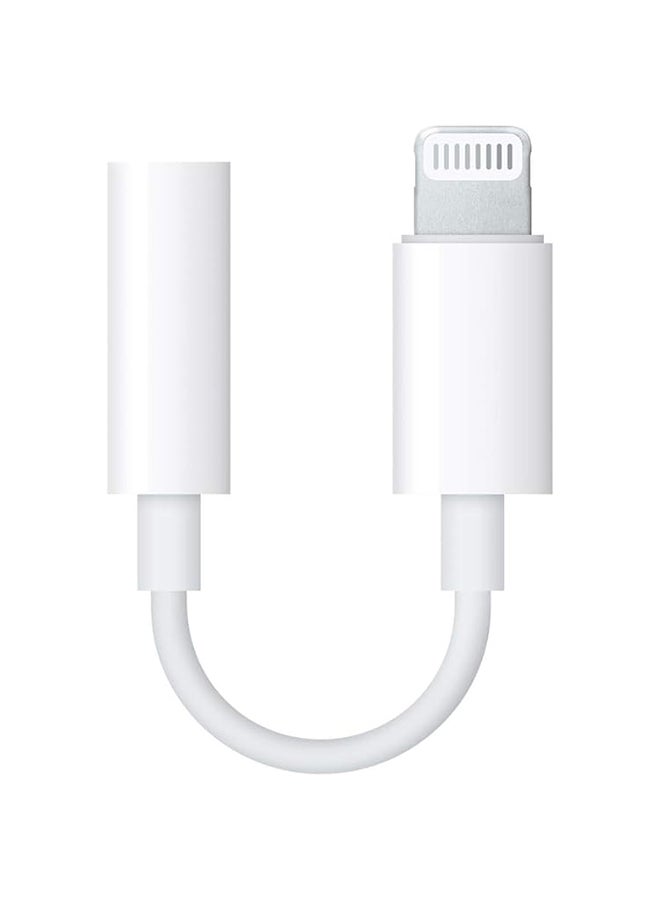 Apple Lightning to 3.5mm Headphone Jack Adapter, White, MMX62ZM/A White  - Image 1