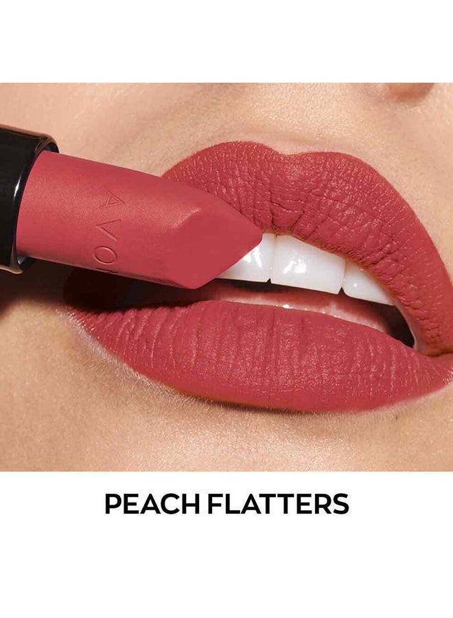 AVON Ultra Matte Pink Lipstick Flatters SPF15 Peach - Image 3