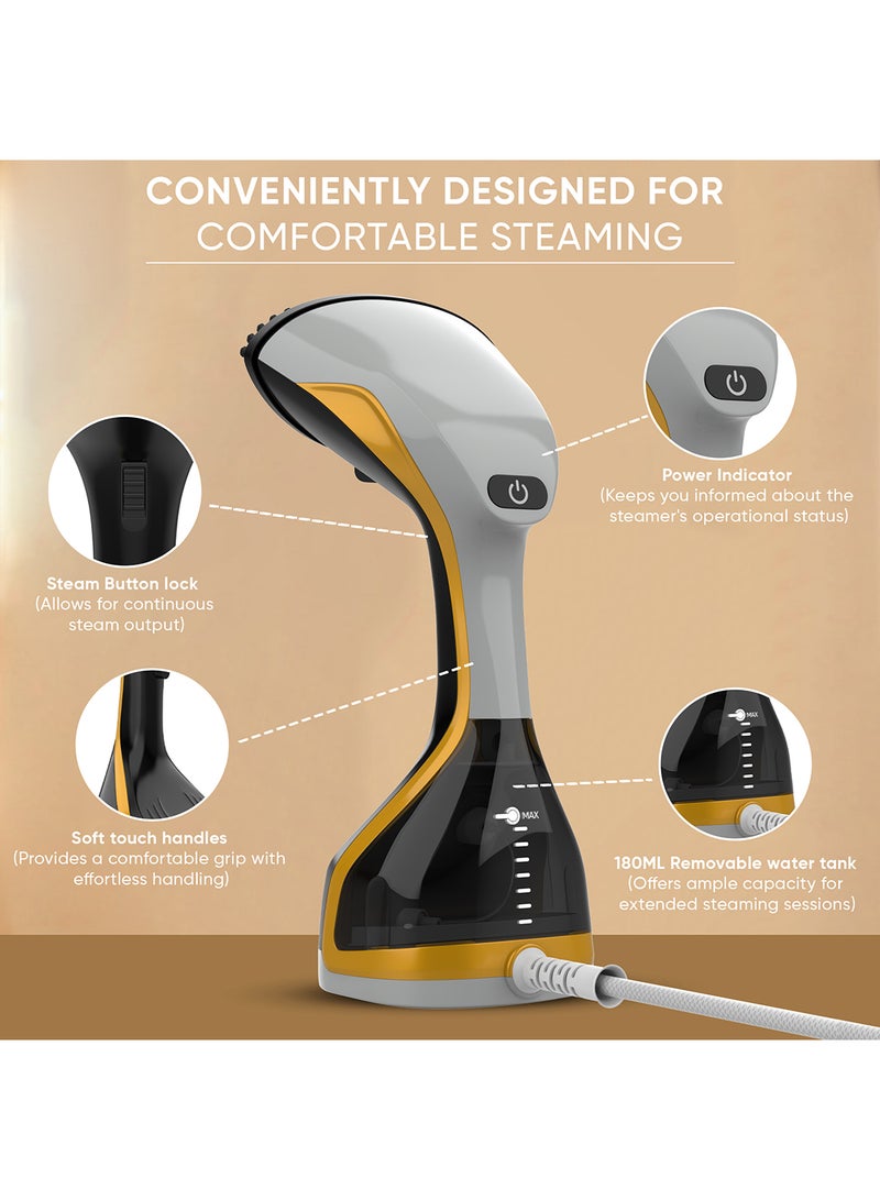 1600W Portable Garment Steamer, Fast Heating, Effortless Results, Fabric Wrinkles Remover, Large Detachable Water Tank, Travel  Friendly Handheld Iron Best For Fabrics & Clothes 180 ml 1600 W NGS77H Black/Silver - pnsku/N70061166V/45/_/1714115686/6fb12225-4eef-408e-8000-58a50de8ecc9