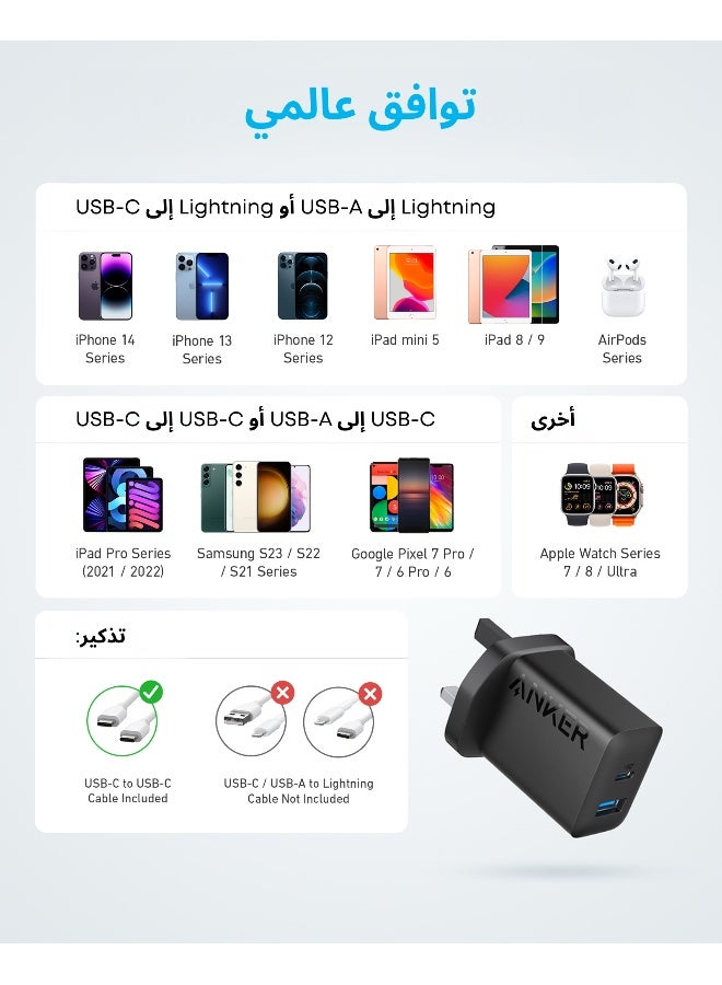 USB C Charger, iPhone Charger, 2-Pack 20W Dual Port USB Fast Wall Charger, Type C Charger Block for iPhone 16/16 Pro/16 Pro Max/15/14/13/12, iPad Pro,AirPods,Samsung S25/S24(Cable Not Included) Black