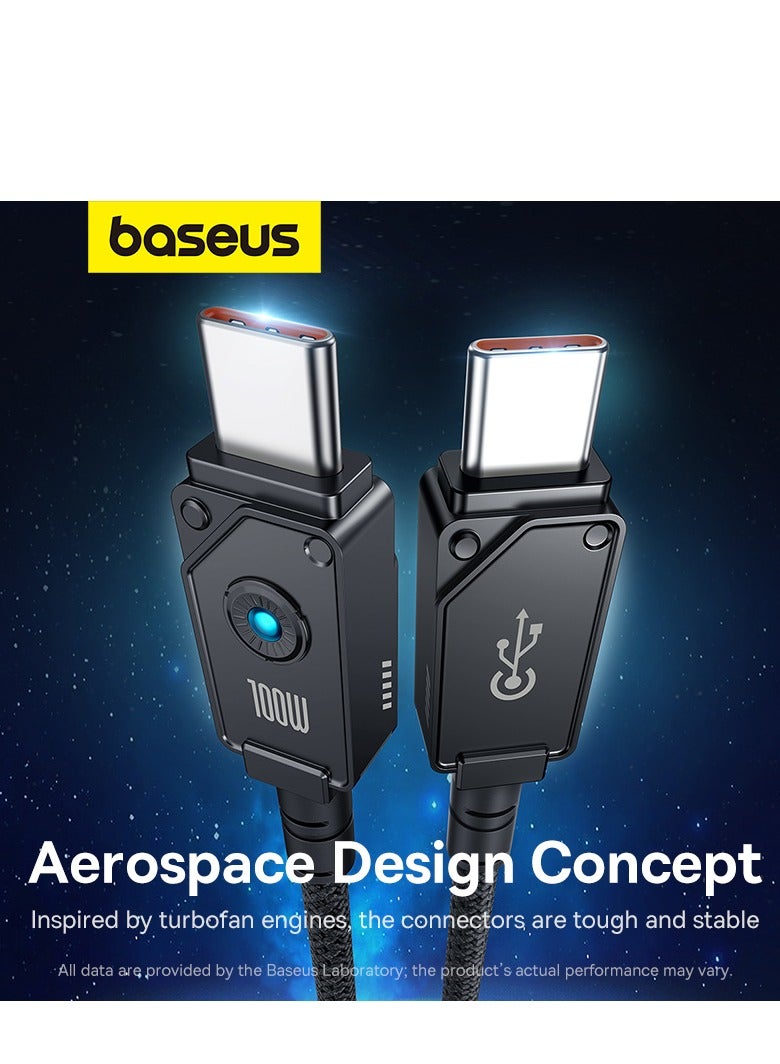 بيسوس كابل USB C إلى USB C كابل شحن سريع 100 وات، (1 متر) كابل مضفر من ألياف الأراميد غير قابل للكسر، يدعم نقل البيانات لسلسلة iPhone 15/MacBook M3 M2 M1/iPad/Samsung/Oneplus والمزيد - Image 5