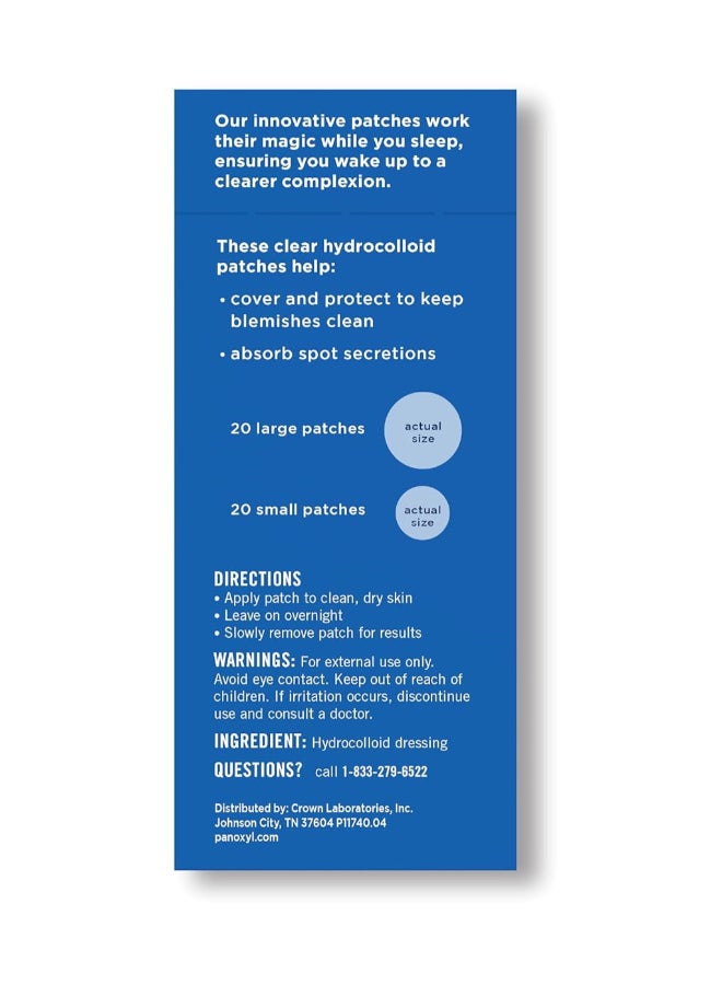 PanOxyl Overnight Spot Patches, Hydrocolloid Patch 40 Counts Packaging May Vary  - Image 3